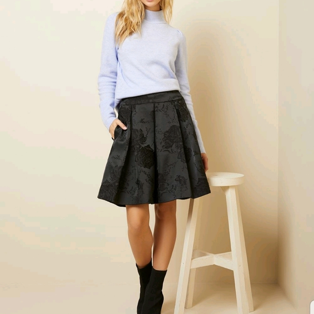 🖤Black Jacquard Formal Mini Circle Skirt